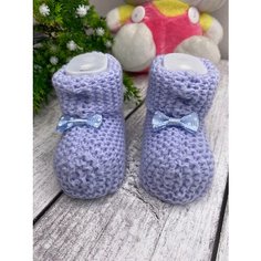 Пинетки Petto Пинетки вязаные, комплект 2 шт., размер 0-3 мес, голубой