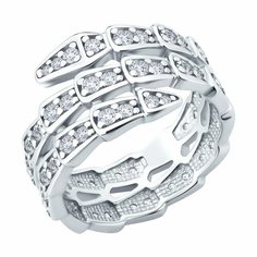 Кольцо Diamant, серебро, 925 проба, родирование, фианит, размер 16