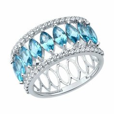 Кольцо Diamant, серебро, 925 проба, родирование, размер 18.5