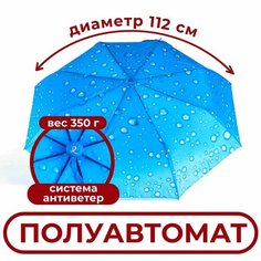 Зонт RAINDROPS, голубино-синий