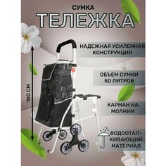 Сумка-тележка , 50 л, 46х100х27 см, ручная кладь, черный Way Shop
