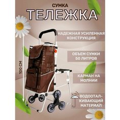 Сумка-тележка , 50 л, 46х100х27 см, ручная кладь, коричневый Way Shop
