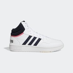 Кеды adidas Hoops 3.0 Mid, размер 6,5 UK, белый/темно-синий