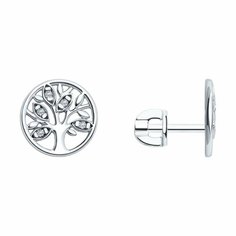 Серьги Яхонт, серебро, 925 проба, фианит, , бесцветный
