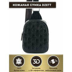 Сумка слинг Dzett, фактура тиснение, черный