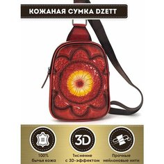 Сумка слинг Dzett, фактура тиснение, красный