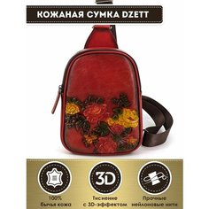 Сумка слинг Dzett, фактура тиснение, красный