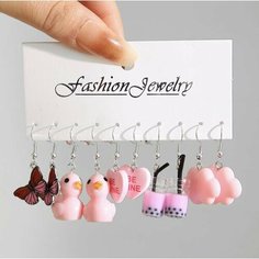 Серьги, розовый Fashion Jewelry