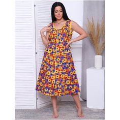 Халат , размер 50, красный/синий/желтый ИвНоски