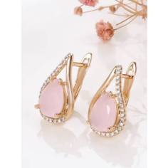 Комплект бижутерии XINQUAN jewelry: серьги, циркон, золотистый