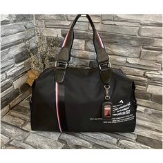 Сумка дорожная NIP, 26 л, 19х30х46 см, ручная кладь, черно-красный