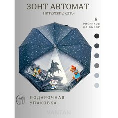 Мини-зонт GALAXY OF UMBRELLAS, серебристый/синий