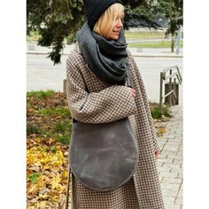 Сумка хобо SHERWD, фактура гладкая, серый