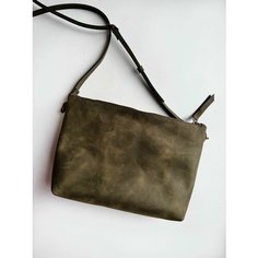 Сумка кросс-боди SHERWD, фактура бархатистая, хаки
