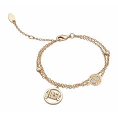 Браслет Just Cavalli, фианит, размер 21 см, розовое золото