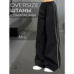 Брюки клеш , размер M, черный Нет бренда