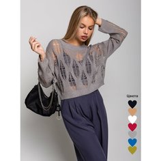 Лонгслив DommoD DLIO, размер 42-44, , серый