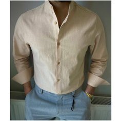 Рубашка SKOS Fashion, размер 7XL, бежевый