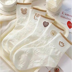Носки , комплект, 5 пар, размер 35-38, белый Keri Shop