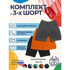 Шорты Детрик Весна-лето 2024, размер 128, черный, оранжевый, серый