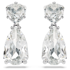 Серьги SWAROVSKI, кристаллы Swarovski, размер 22 мм, серебристый