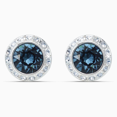 Серьги SWAROVSKI, кристаллы Swarovski, серебристый/синий