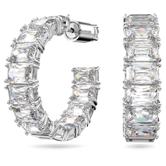 Серьги SWAROVSKI, кристаллы Swarovski, серебристый