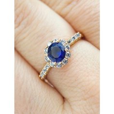 Кольцо XUPING JEWELRY, фианит, искусственный камень, размер 17, золотой