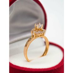 Кольцо XUPING JEWELRY, фианит, искусственный камень, размер 20, золотой