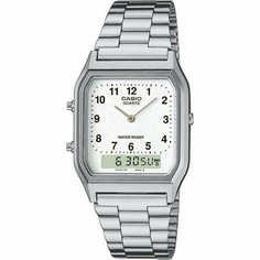 Наручные часы CASIO, серебряный, белый, серый