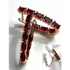 Серьги Florento, хрусталь, размер 20 мм, бордовый