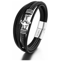 Браслет Sharks Jewelry, размер 19 см, черный