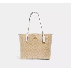 Сумка тоут Coach, фактура зернистая, золотистый