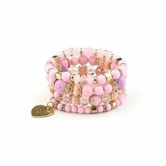 Браслет, циркон, 4 шт., розовый Fashion Jewelry