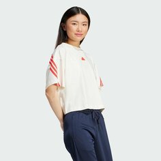 Футболка adidas, размер L INT, off white/bright red