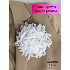 Брошь KK knitting, стразы, белая