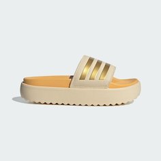 Шлепанцы adidas Adilette Platform, размер 7 UK, Crystal Sand/Gold Metallic/Semi Spark