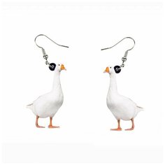 Серьги Bag & You, пластик, акрил, белый