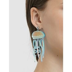 Серьги Bag & You, акрил, серебряный