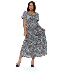 Платье РОСХАЛАТ, размер 70-72, серый..