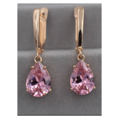 Серьги XUPING JEWELRY, искусственный камень, размер 32 мм, золотой