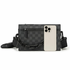 Сумка мессенджер , серая Guangzhou Top Quality Leather Products