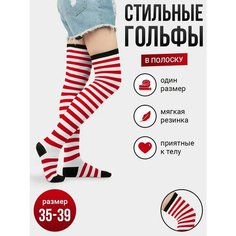Гольфы , 120 den, размер 35-39, красный/белый/черный Токтики