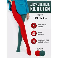 Колготки, размер 2-3, красный/зеленый Токтики