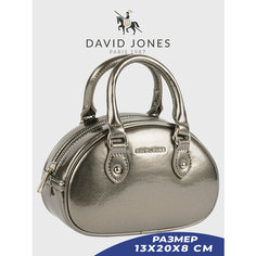 Сумка кросс-боди DAVID JONES, фактура лаковая, серебряный