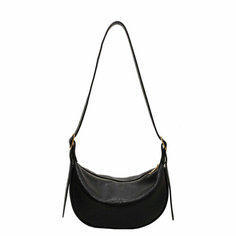 Сумка хобо ECS, фактура рельефная, черный