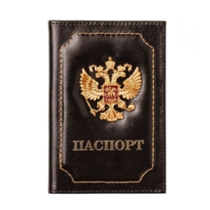 Обложка для паспорта , коричневый Тревожный чемоданчик