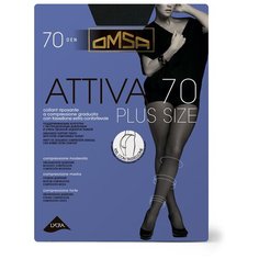 Колготки Omsa Attiva Plus Size, 70 den, размер 6, черный