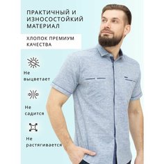 Рубашка , размер 4XL, серо-голубой Bosman Big