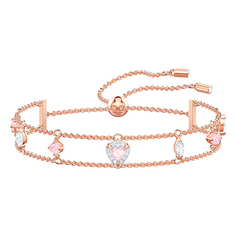 Браслет-цепочка SWAROVSKI, кристаллы Swarovski, размер 24 см, белый/золотистый